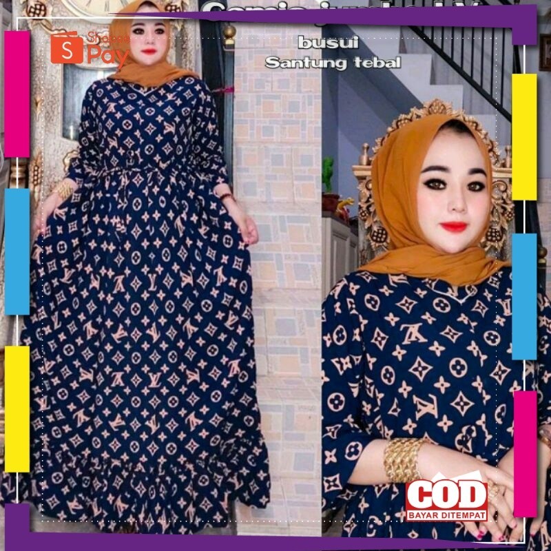 [PREMIUM BIG SALE] gamis jumbo motif lv