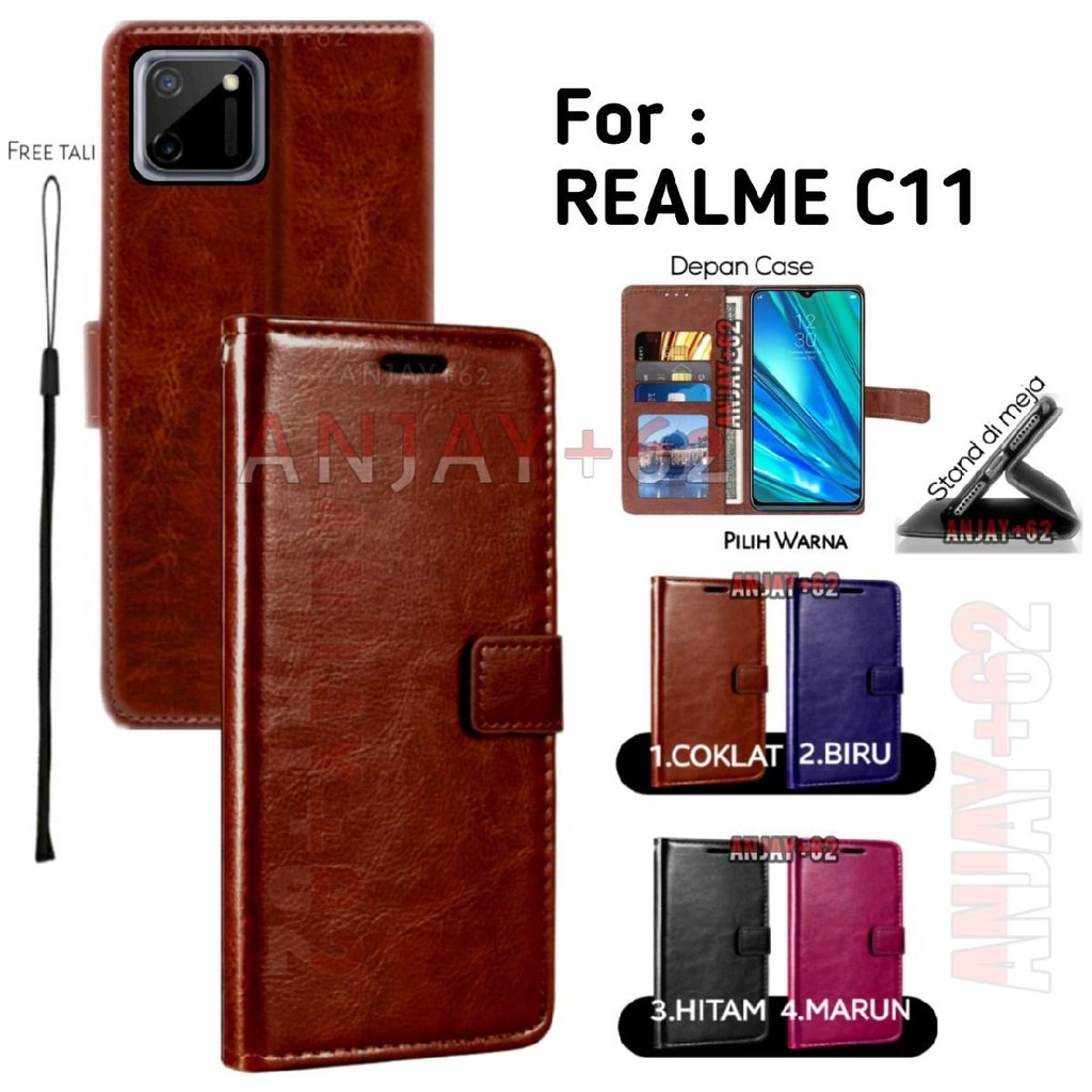 Flip case untuk REALME C11 casing dompet kulit untuk Smartphone