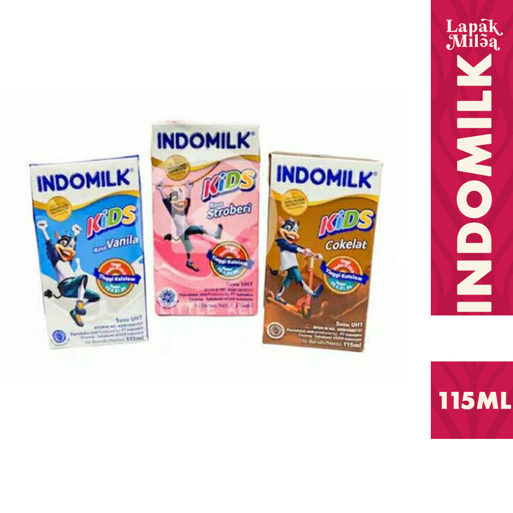 

[JATIM] Susu UHT Indomilk Kids 115 ml rasa Coklat / Strawberry / Vanilla