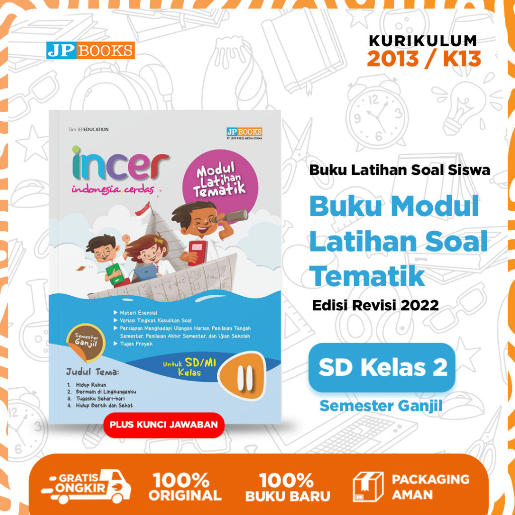JP Books – Buku Siswa Sekolah Modul Latihan Tematik Incer Sd Kelas 2 Semester Ganjil - Kurikulum 201
