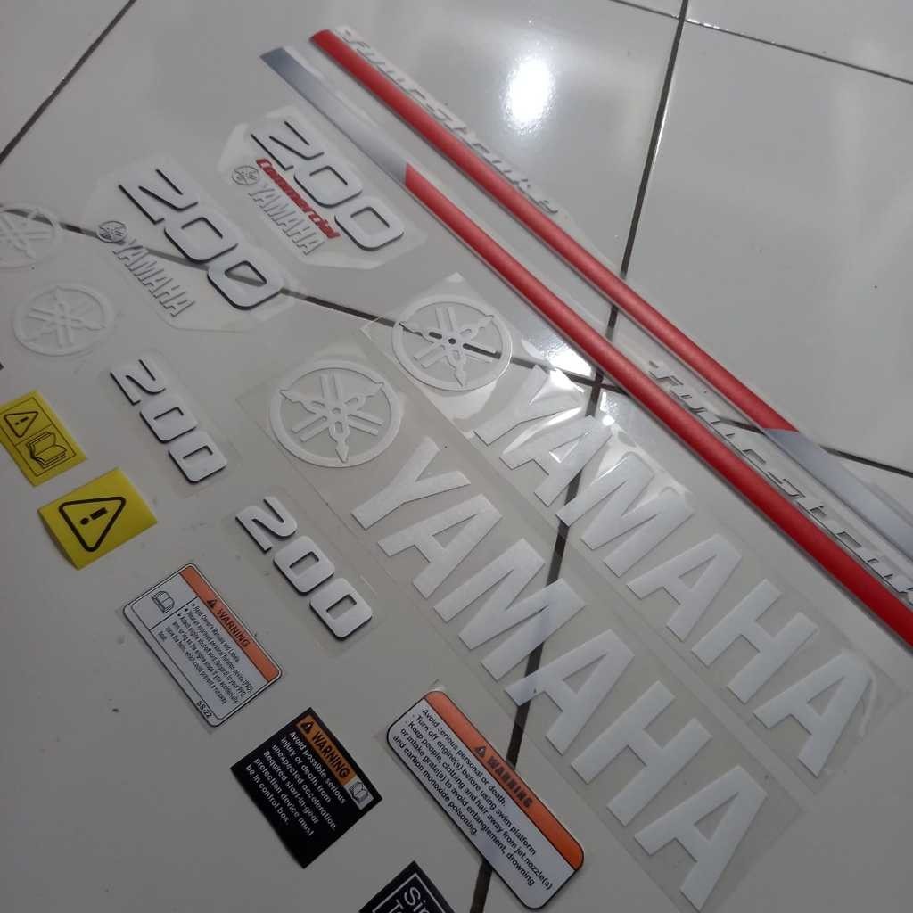 TRANSPARAN STICKER MESIN TEMPEL YAMAHA ENDURO 200HP 2013+ STIKER DECAL KIT YAMAHA 200 HP / 200HP