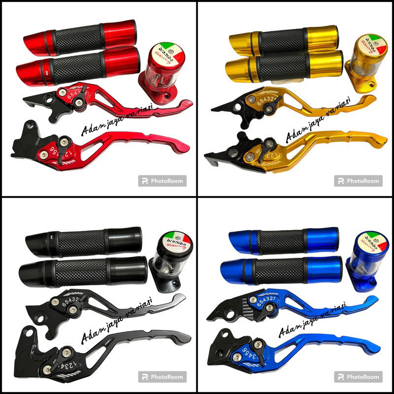 [KJ] Paket variasi 3 in 1 Handgrip jalu miring + Handle rem stelan + Tutup tabung minyak rem variasi