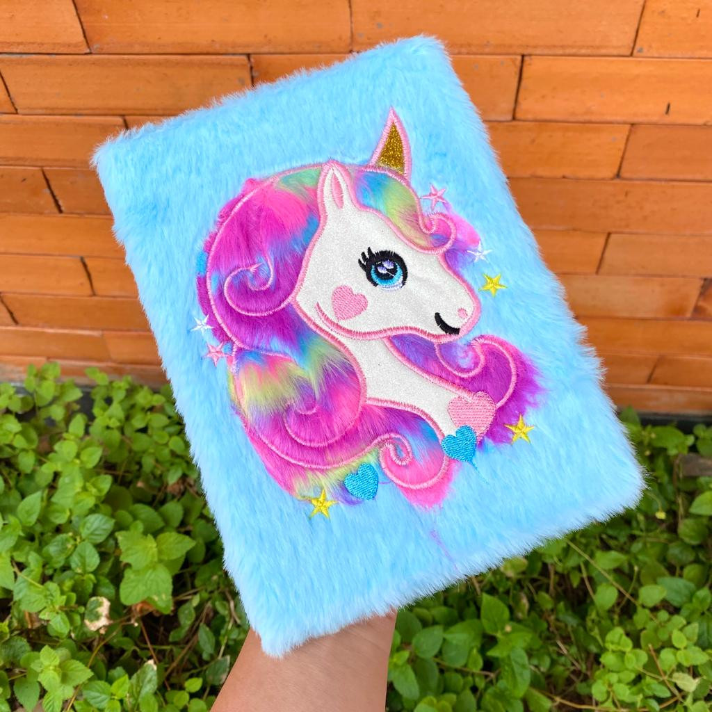 

Notebook Bulu Diary Unicorn Bulu Fur Squishy Buku Tulis Anak Kuda Pony