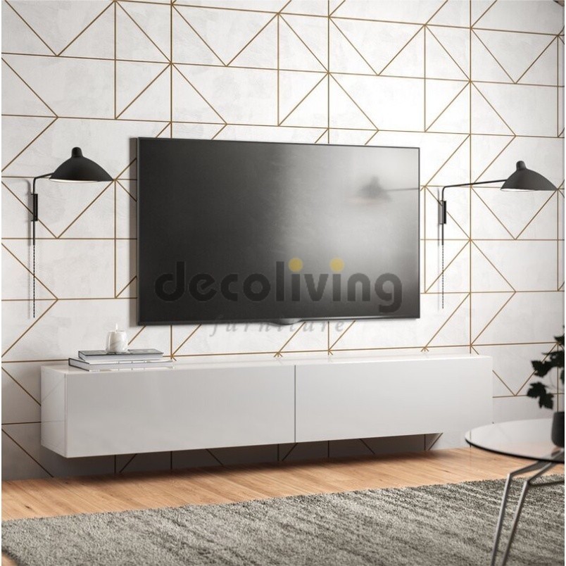 Decoliving Milla Meja TV Minimalis Modern 200 cm Scandinavian / Lemari TV Minimalis / Rak TV Minimal