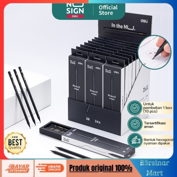 

[[KUALITAS TERBAIK]] Nusign 2B Pencil / Pensil 2B Design Elegan Nyaman Di Genggam NS7222B COD