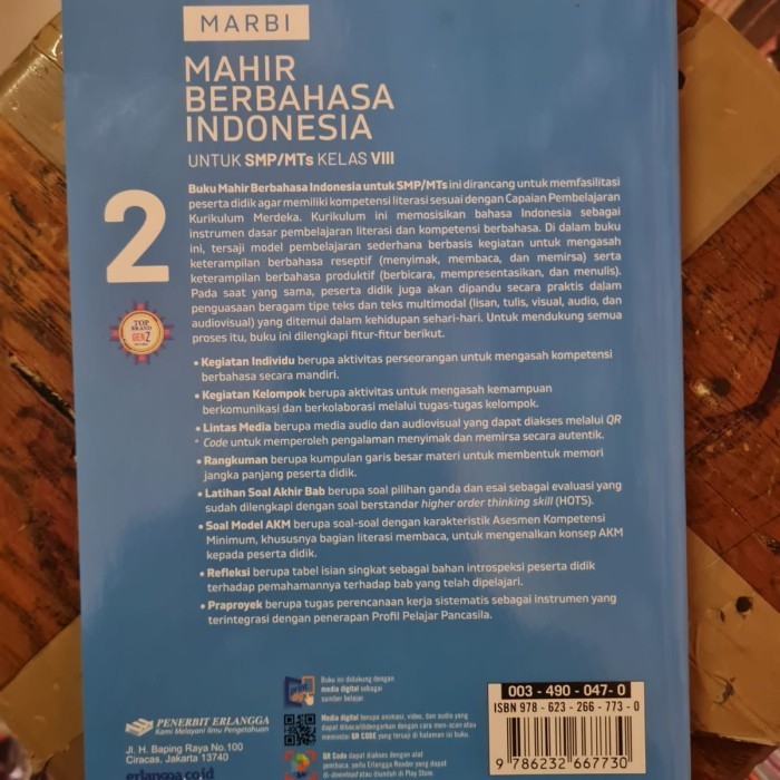 

Terlaris ✨ -MARBI Mahir Berbahasa Indonesia Kelas 8 Kurikulum Merdeka Erlangga
