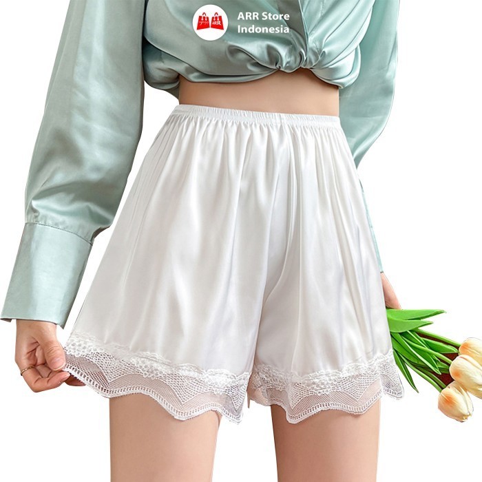 Hot Pants Wanita Celana Pendek Satin Sexy Wanita Renda Short Pants Celana Pendek Tidur Santai | HP00