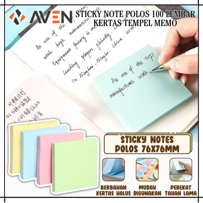 

AVEN Sticky Note Polos 76X76MM Kertas Memo Tempel Penanda Catatan Mini