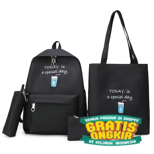 TAS RANSEL WANITA - TAS RANSEL 4IN1 KOREAN STYLE TERBARU TAS SEKOLAH WANITA/ kado hadiah
