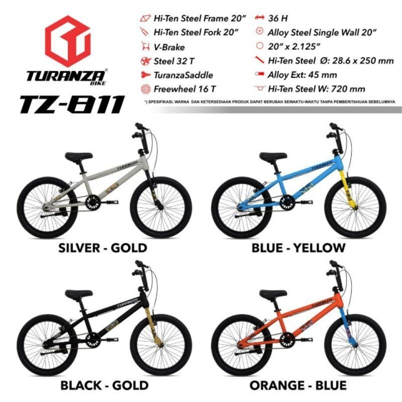 SEPEDA BMX ANAK 20 INCH TURANZA TZ-811 TZ 811 BARU MURAH
