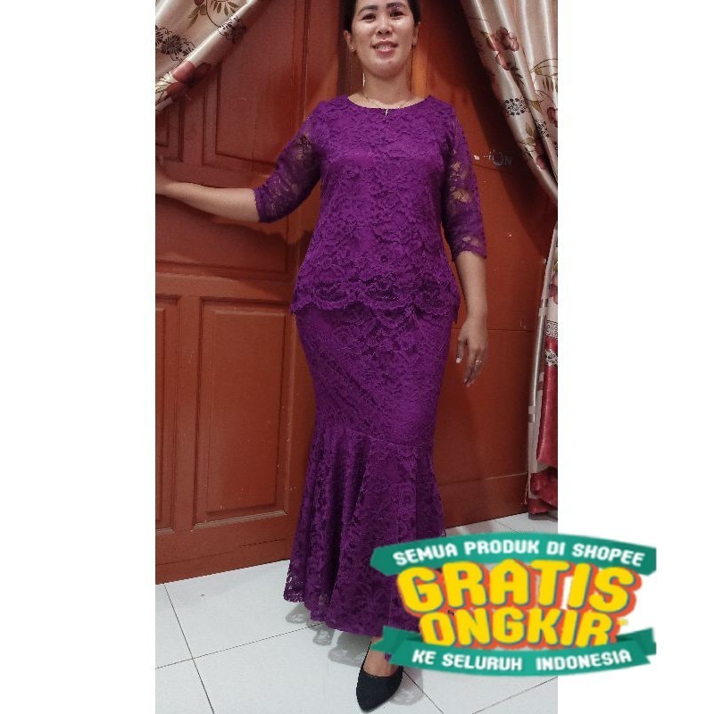 setelan brokat duyung panjang/ Menyala