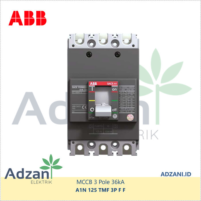 ABB MCCB 3P 50A 36kA A1N 125 TMF 50-500 1SDA066726R1 Breaker Formula