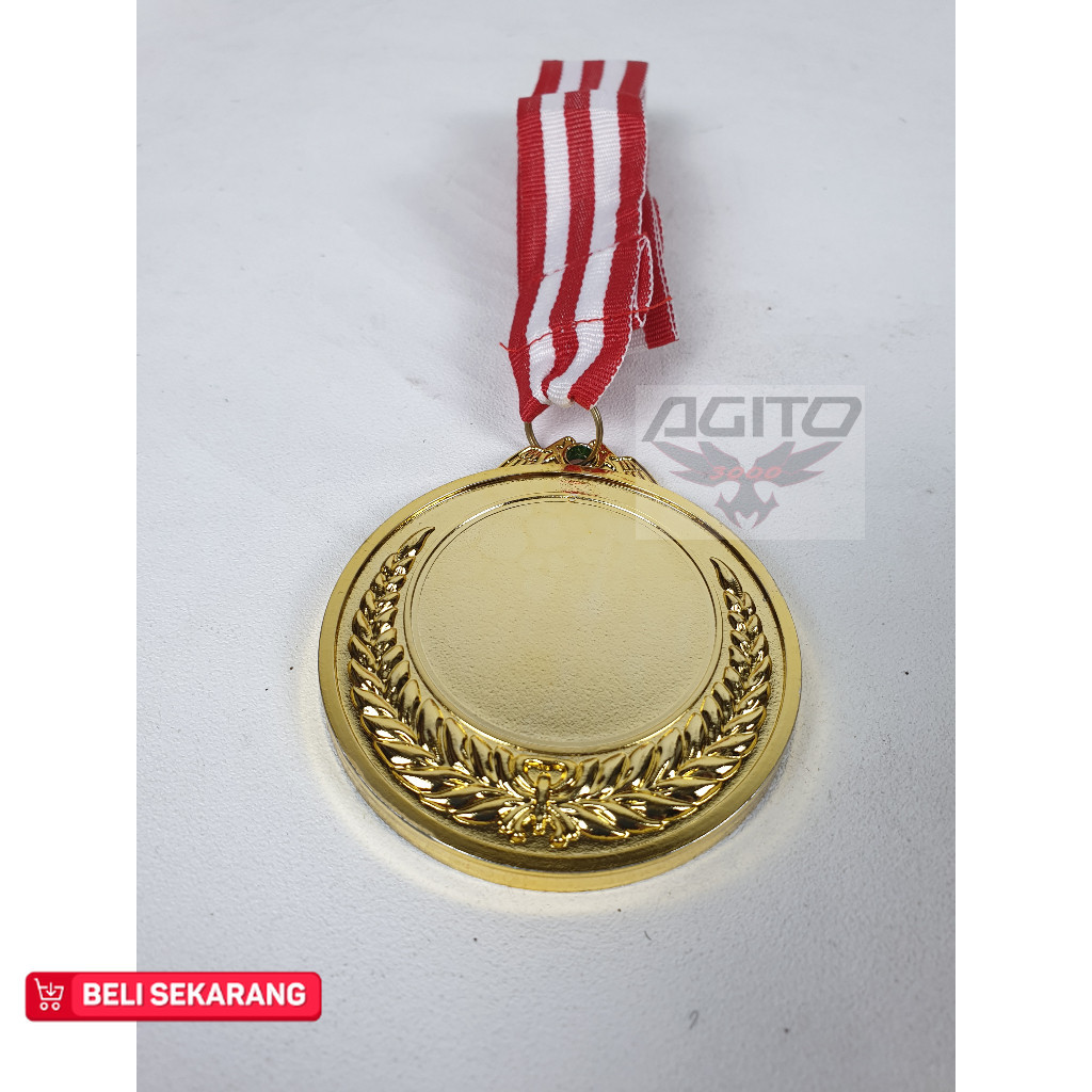 Medali Metal Lapis Plastik Tebal Emas