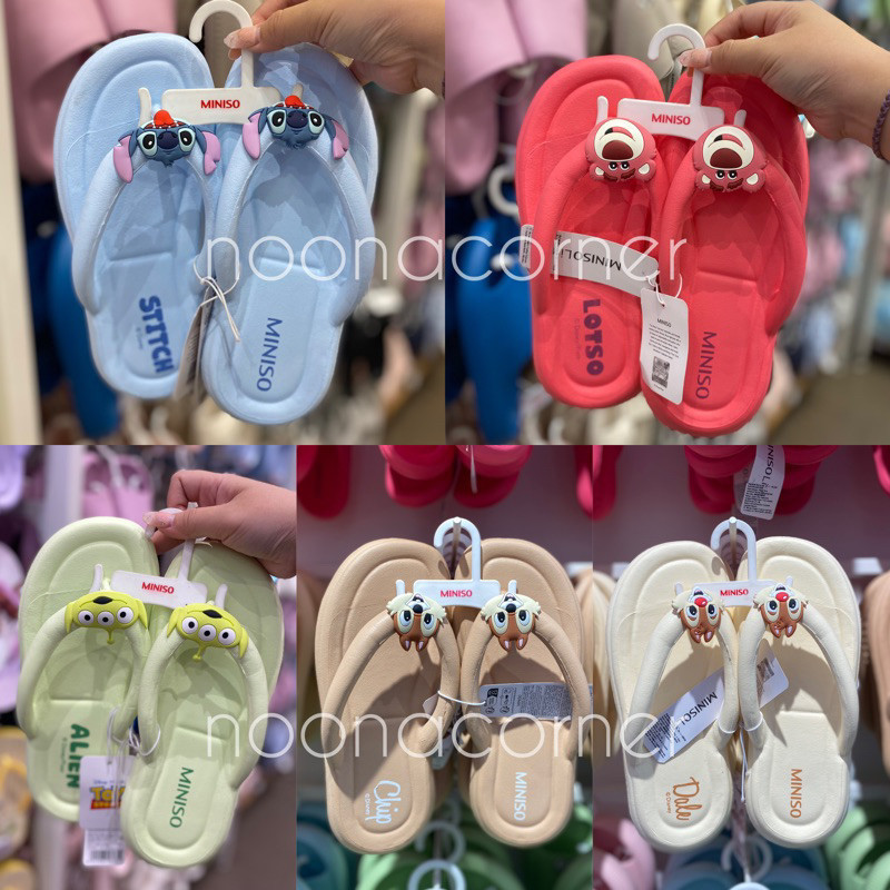 Miniso x Disney Pixar - Sandal Jepit Lotso Chip & Dale Stitch Alien Toy Story