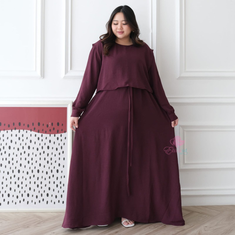 Jumbo gamis samira airflow crinkle ld 120 130 dan 140 cm//BAJU WANITA MODEL BARU / MURAH PROMO