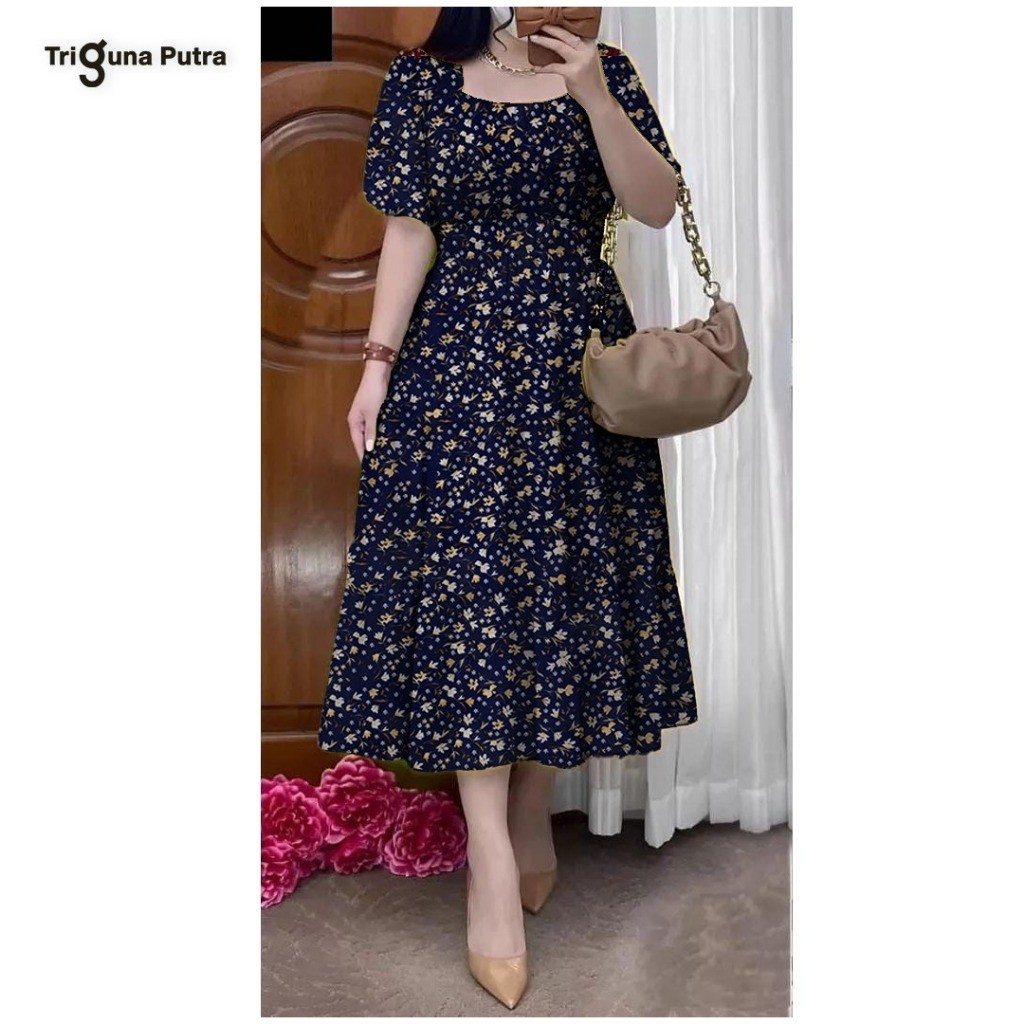 DRESS KERUT TANGAN BALI / KERUT KOTAK REMPEL PILIH MOTIF//BAJU WANITA MODEL BARU / MURAH PROMO