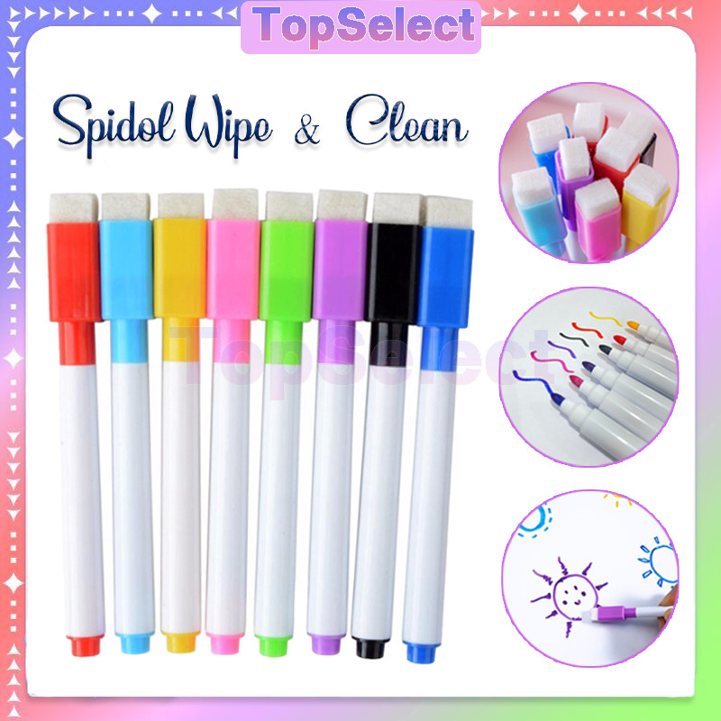 

Warni Penghapus Wipe And Clean Whiteboard Magnetic Marker /Anak Spidol 2 IN 1 Murah import/Board Sepidol Kecil Mini Warna /Spidol Wipeclean Magnet + Penghapus