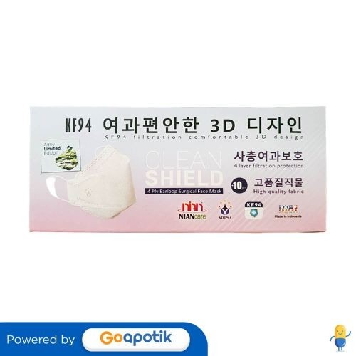 Nian Care Kf94 4ply Surgical Face Mask Earloop Army Box 10 Pcs