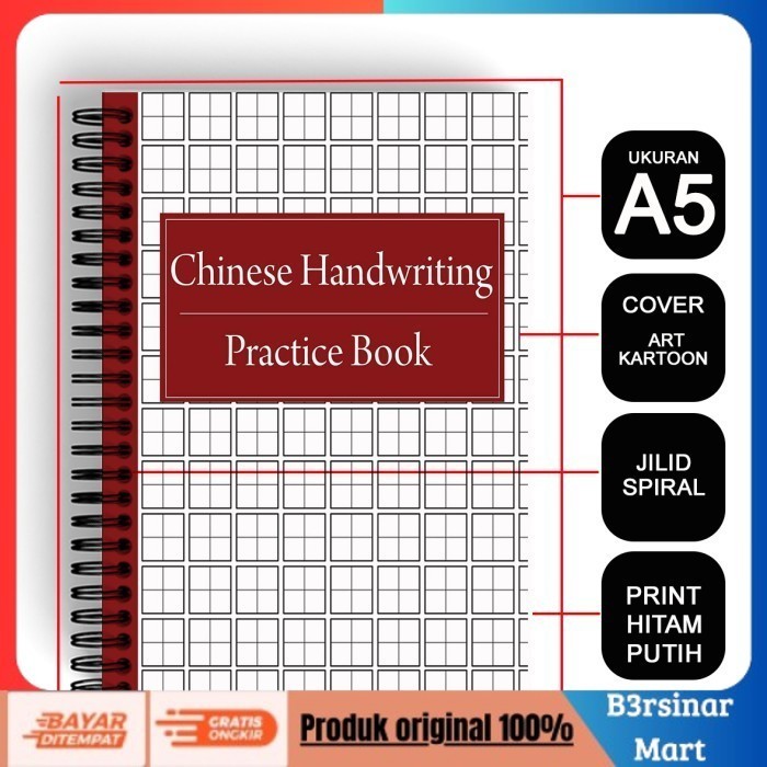 

[KUALITAS TERBAIK] Buku notebook chinese writing workbook