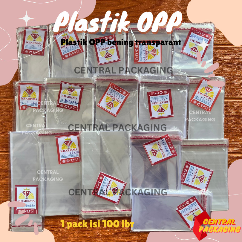 PLASTIK OPP TRANSPARANT KHARISMA / PLASTIK OPP SEAL LEM UNTUK ROTI SOUVENIR HADIAH KEMASAN UANG UKUR