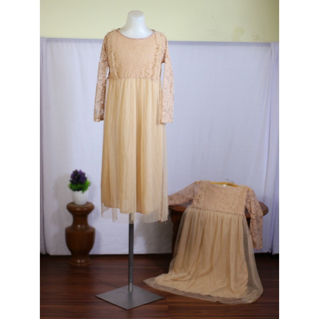 gamis anak brokat kombinasi tile | gamis tutu anak perempuan
