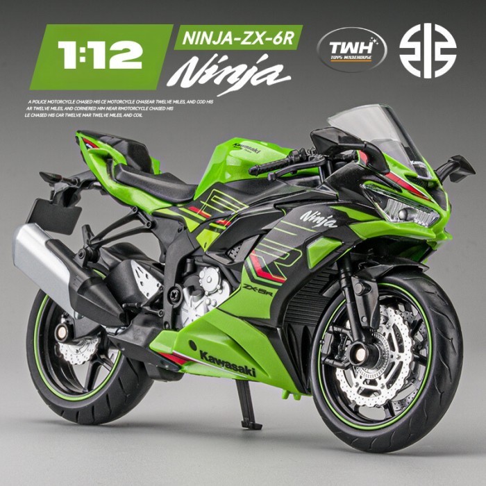 DIECAST MINIATUR MOTOR KAWASAKI NINJA 600 ZX-6R DIECAST MOTOR SKALA 1:12 PREMIUM KOLEKSI