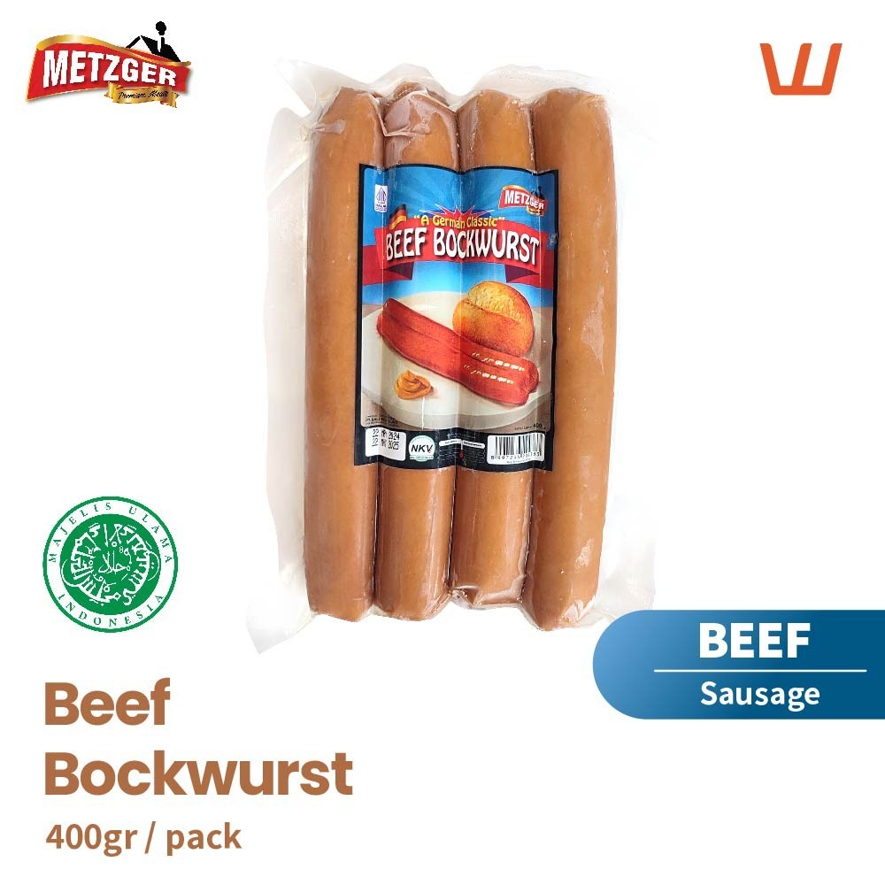 

Beef Bockwurst Sausage Sosis Sapi Halal Metzger 400gr