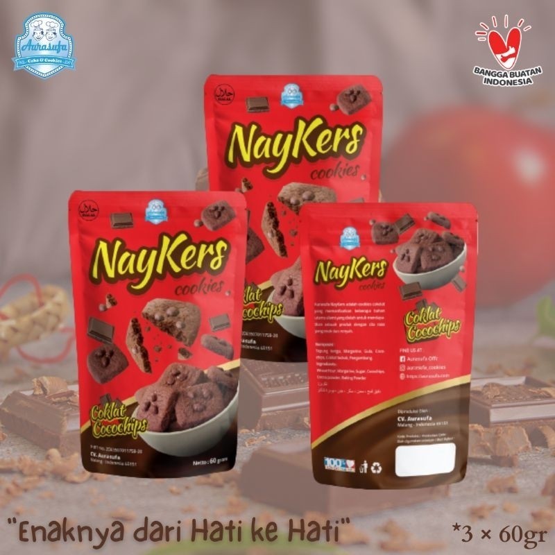 

3pcs Naykers Coklat Cocochip 60gr | Kukis Coklat Cocochip | Snack | Camilan Murah | Camilan Diet | Camilan Kekinian | Aurasufa Food | Stick Aurasufa | Aurasuf Cocochip