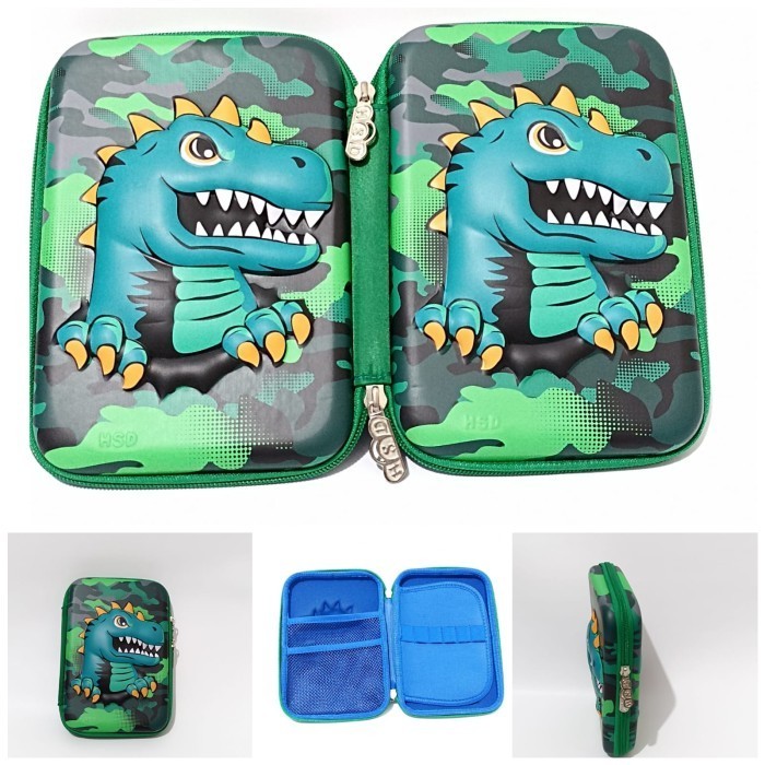 

[New]Best Seller Tempat Pensil Anak Laki Dinosaurus Import 3D Timbul 2 Sisi Hardcase