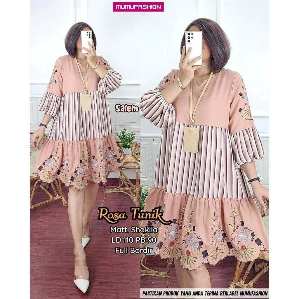 MUMU - ROSA TUNIK SHAKILA BORDIR PREMIUM RADINA TUNIK by MUMU FASHION  SOLO BISA COD