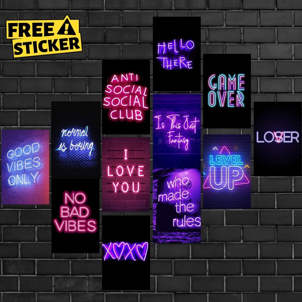 KORODECO (16PCS) Poster Dinding Kamar Cowok DIstro Aesthetic Ukuran A6 aesthetic hiasan dinding/HP02