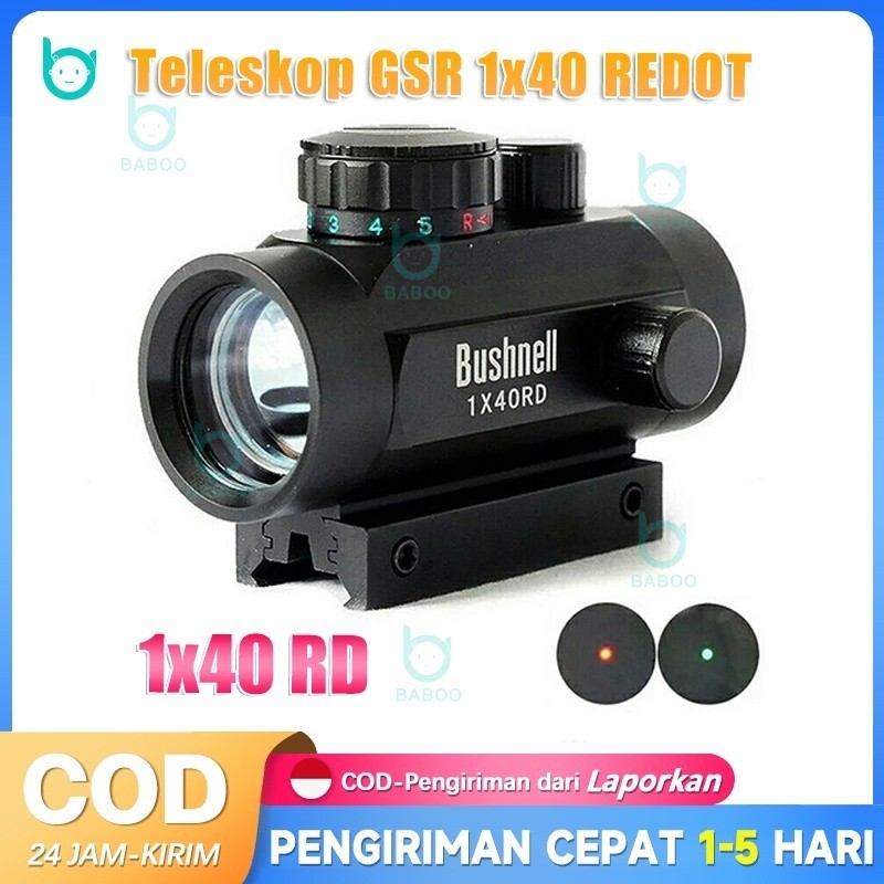 【COD】Bayar Ditempat-Teelescope tahan getar Merah Dan Hijau Buat 1X40 RD -Teleskop 1x40 Reddot Titik 