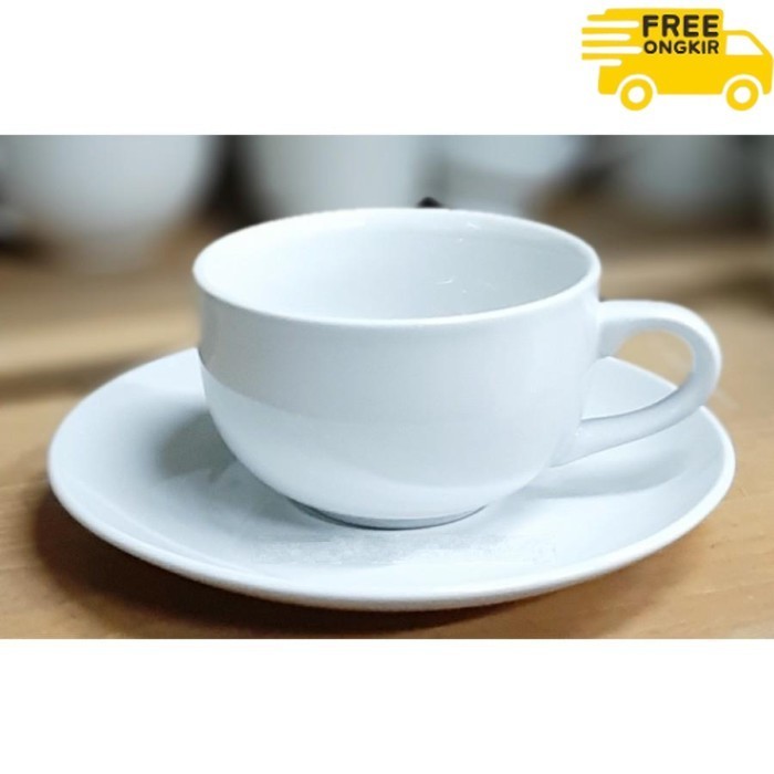 ✨LARIS✨ -Cangkir Cappucino Putih Polos (6 set)