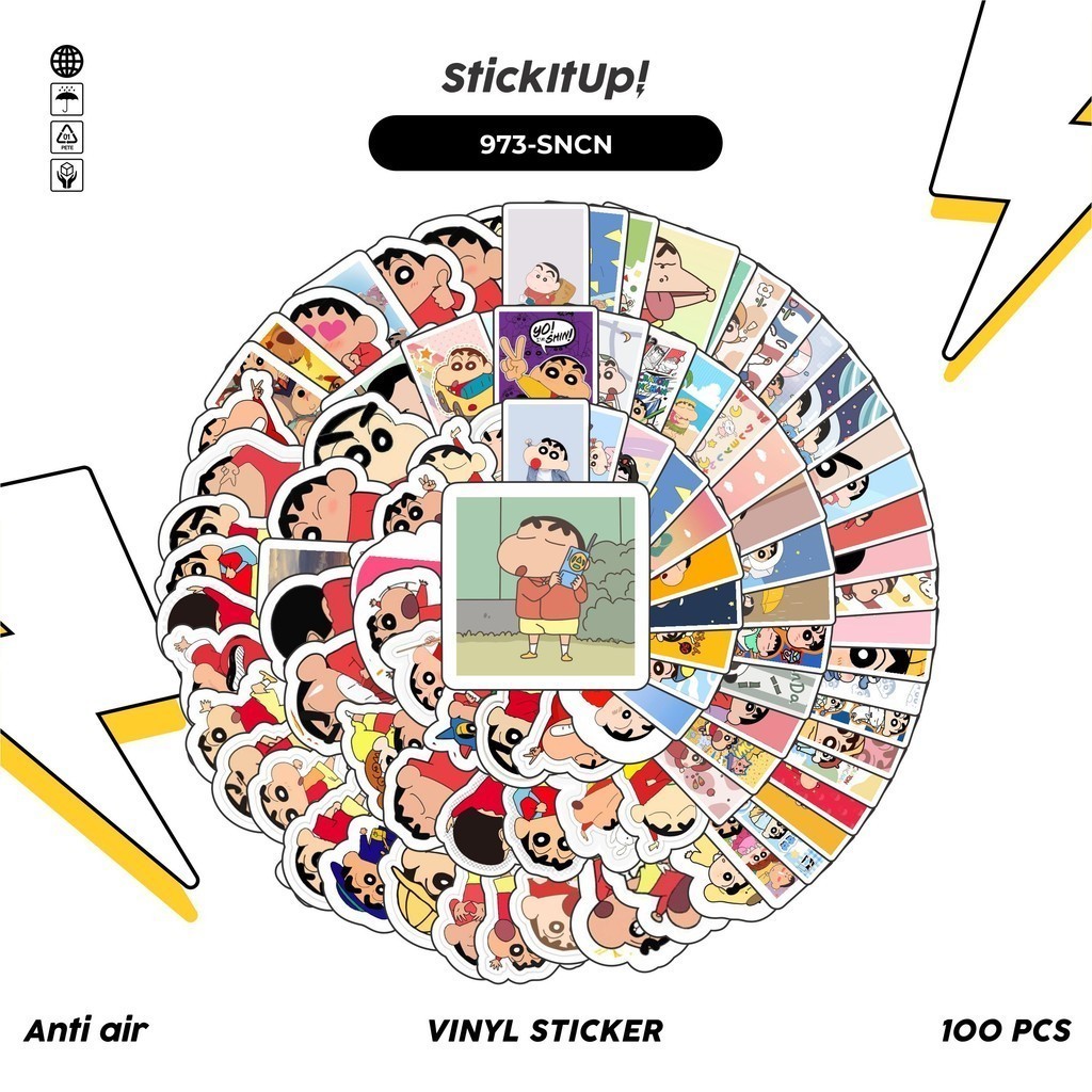 

COD✨ 100 Pcs Stiker Sinchan v3 Lucu Anti Air Untuk Dekorasi Notebook Sepeda Skateboard Handphone DIY