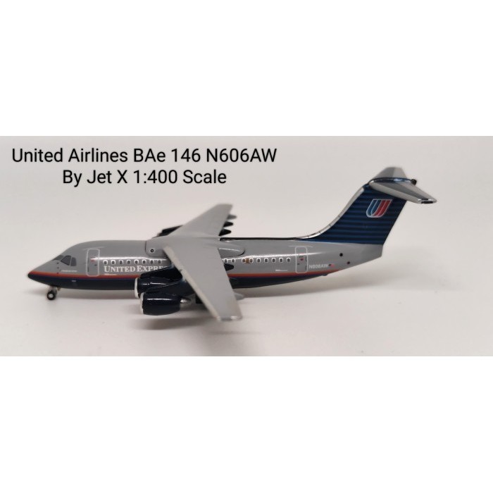 DIECAST PESAWAT TERBANG United Airlines BAe 146 N606AW By Jet X 1:400 Skala AIRCRAFT DIECAST
