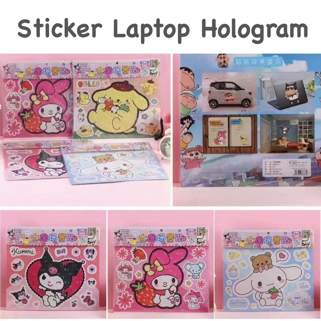 

STICKER LAPTOP HOLOGRAM CUTE CHARACTER gambar tempelan karakter lucu cfc