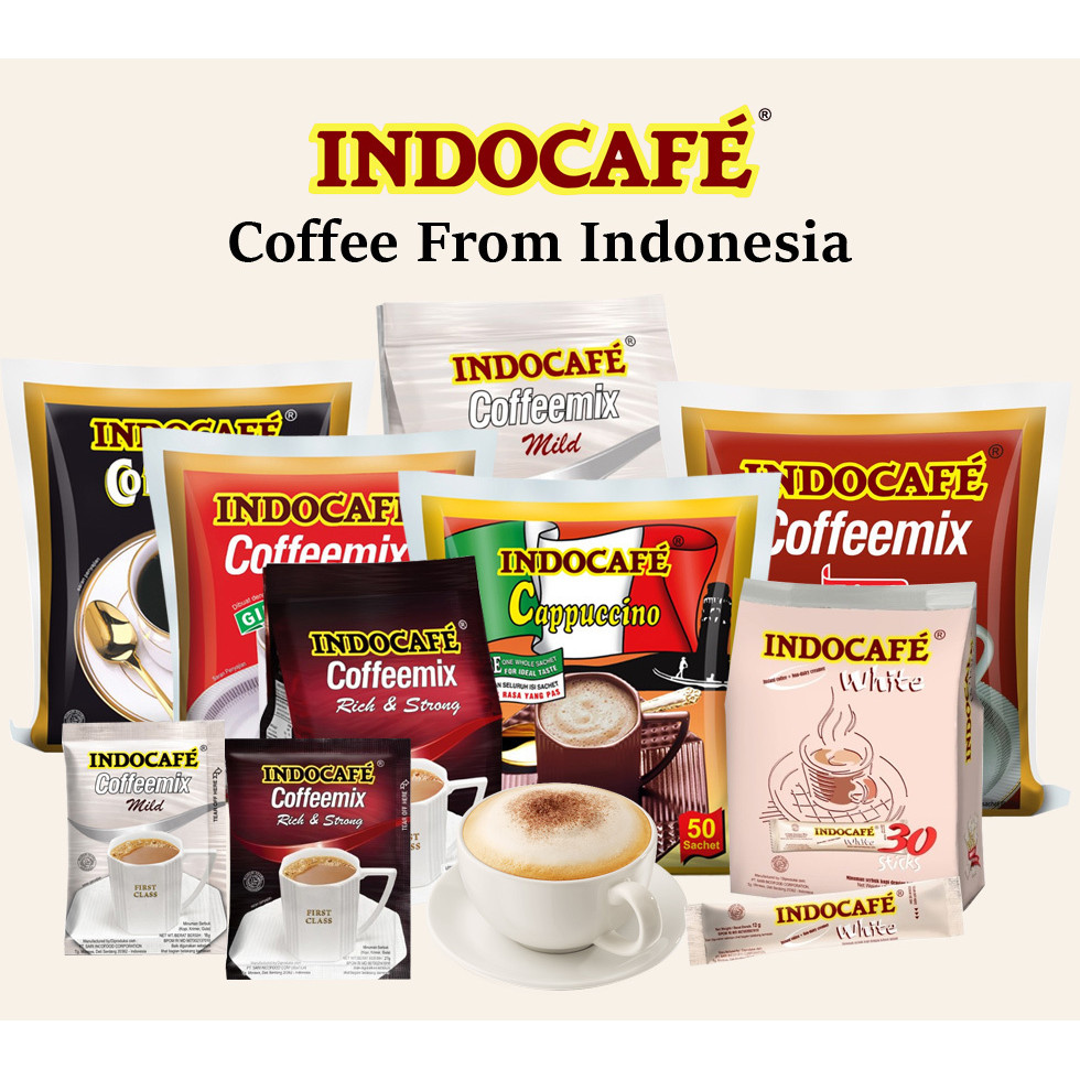 

Indocafe Coffee Mix Jahe Rich and Strong Mild White Kemasan ( 5 Pcs )