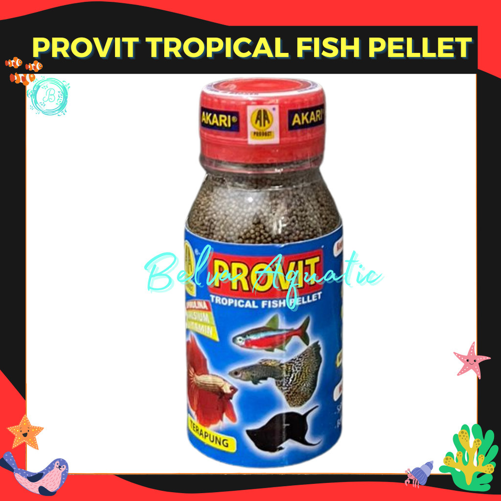 Akari Provit Tropical 50 Gram Pakan Pelet Ikan Hias Butiran Halus Provit