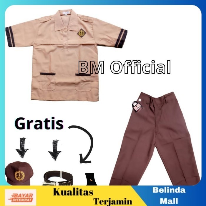 

⭐KUALITAS TERBAIK⭐ Setelan Baju Seragam Pramuka Siaga Pendek Anak Sekolah SD Laki Cowok KLS 1 LAKI, SIAGA PNDK PNJG Murah