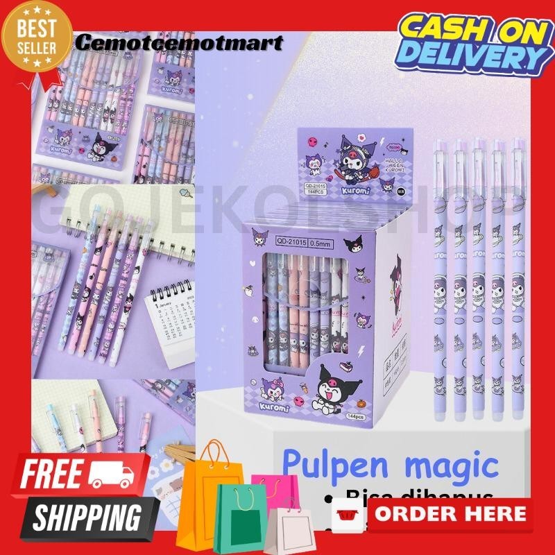 

[Cmt] Bolpoin Tinta Alat Tulis Sekolah / Pulpen Gel Hapus Anak SD SMP isi 12 pcs / Pulpen Erasable Tinta Hitam