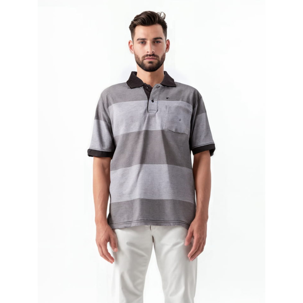 Baverre Man by Hassenda - Kaos Polo Pria Lengan Pendek Ghazi Hitam
