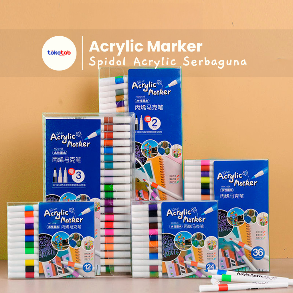 

Tokotab - Acrylic Marker Set Spidol Akrilik DIY Painting Spidol Pastel Pulpen Highlight Drawing Warna