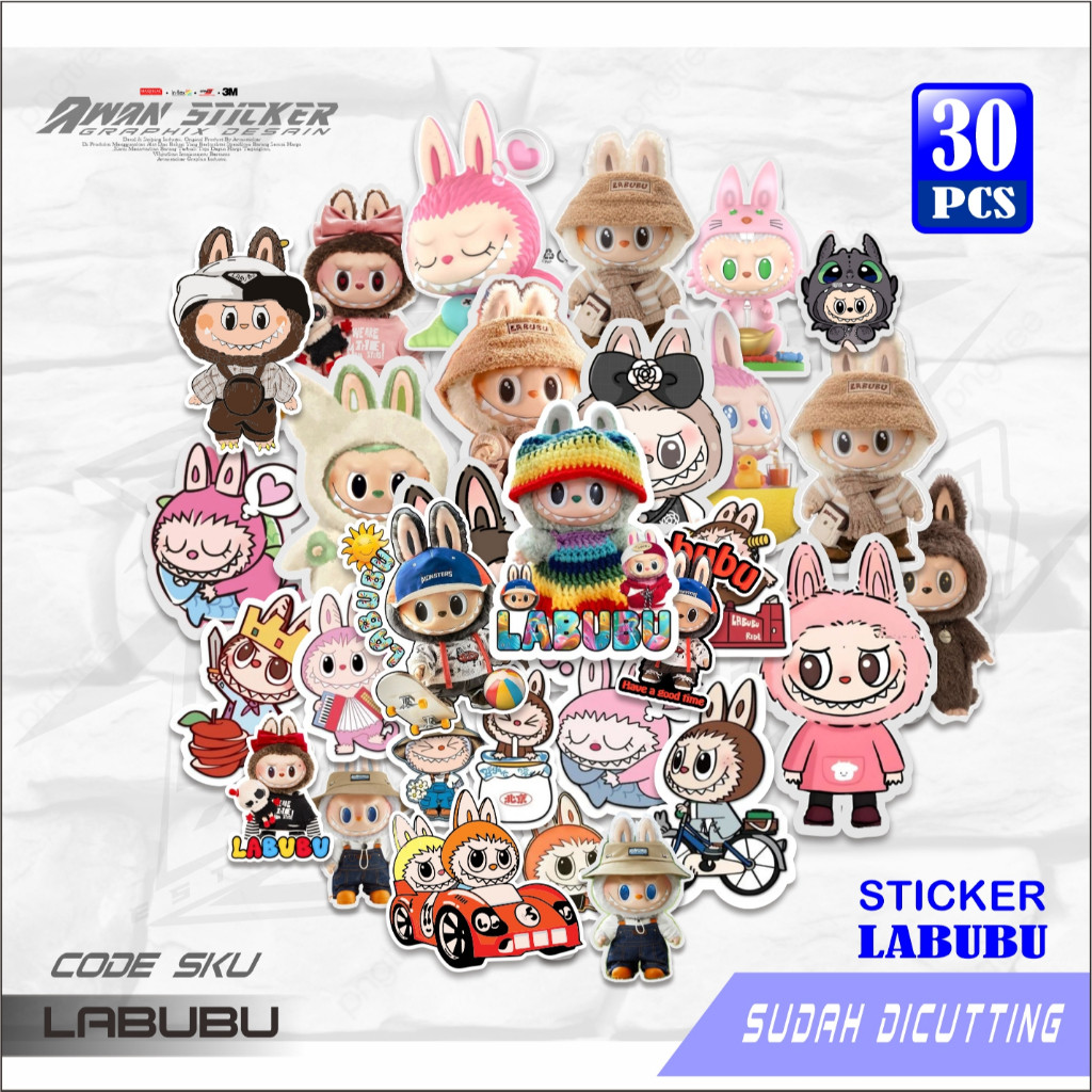 

Stiker Labubu Aesthetic Paper Vinyl Anti Air Aksesoris Laptop Buku Tumbler