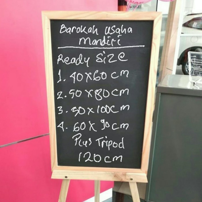 

papan tulis blackboard plus tripod size 50x100cm
