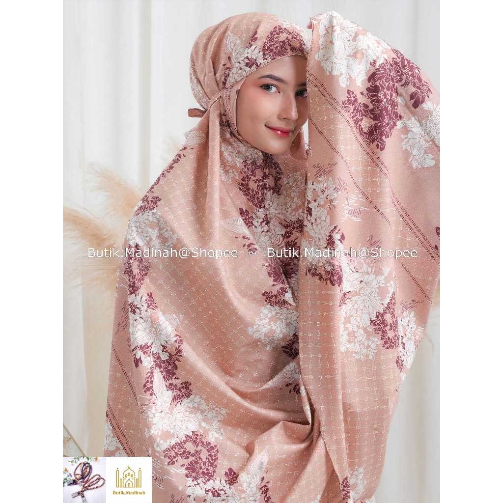MUKENA DEWASA AZURA HASYA 2IN1 RESLETING TRAVEL KATUN MOTIF--MUKENA KEKINIAN