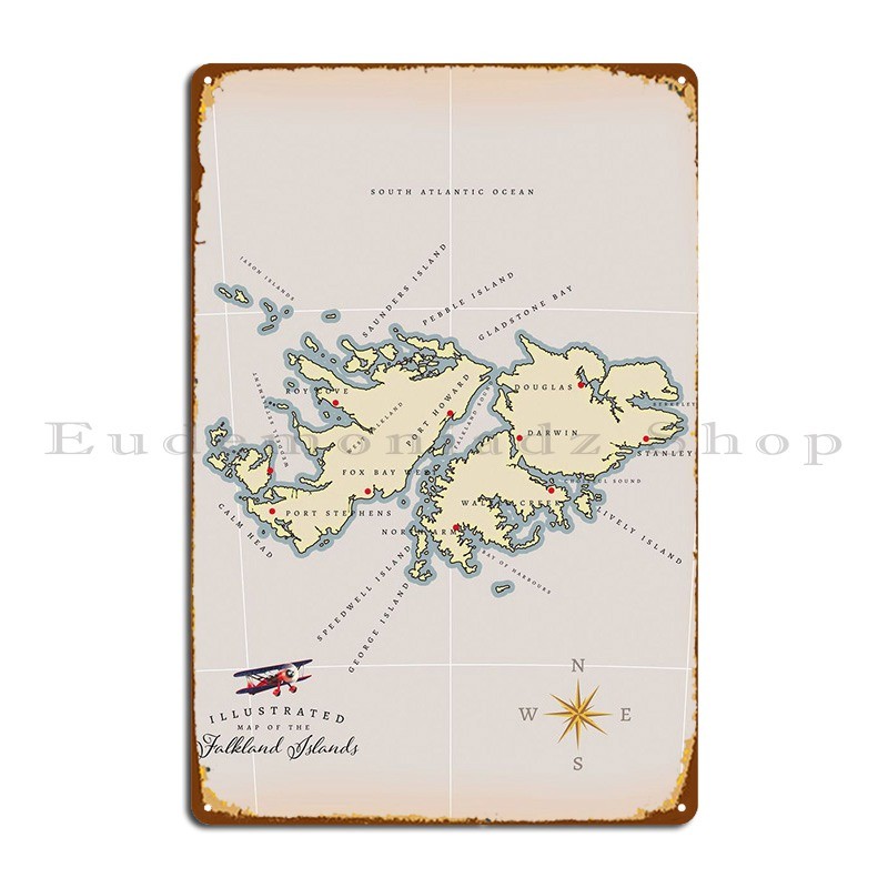 British Falkland Islands Metal Sign Rusty Club Living Room Classic Tin Sign Poster