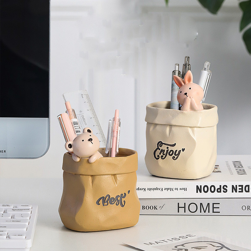 

animal Craft Kawaii Multifunction Pen Holder Pens stand Pencil Holders for Desk Large Office Accessories Supplies Stationery