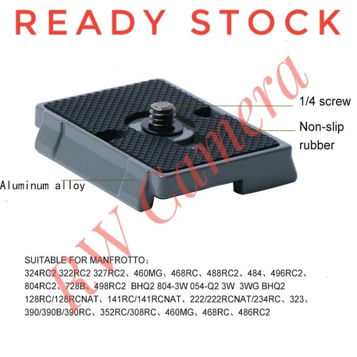 Quick Release Plate Tripod Manfrotto Plat 200PL 324CR2 322CR2 Victory