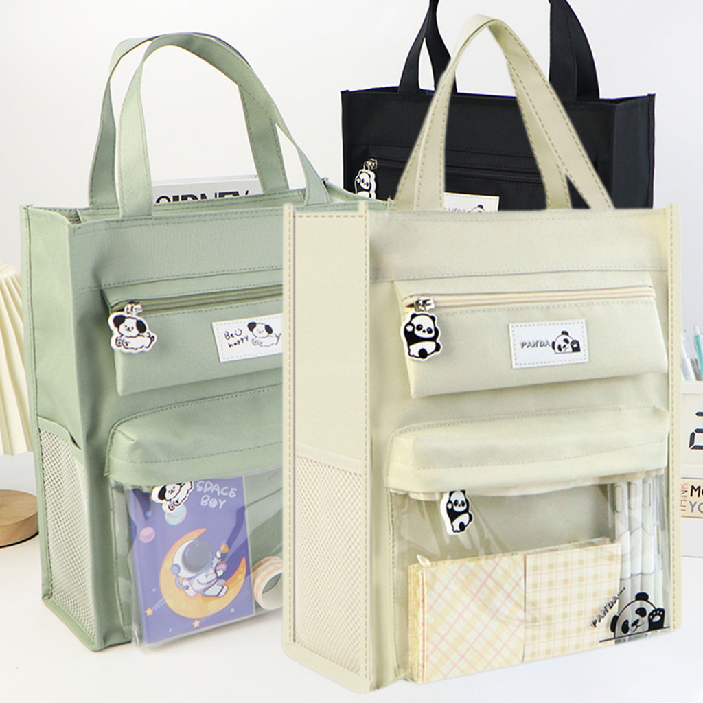 

Portable File Handbag Large Capacity Tote Bag Student Training Carrying Books Pouch Test Paper Stationery Tutorial Storage Bags