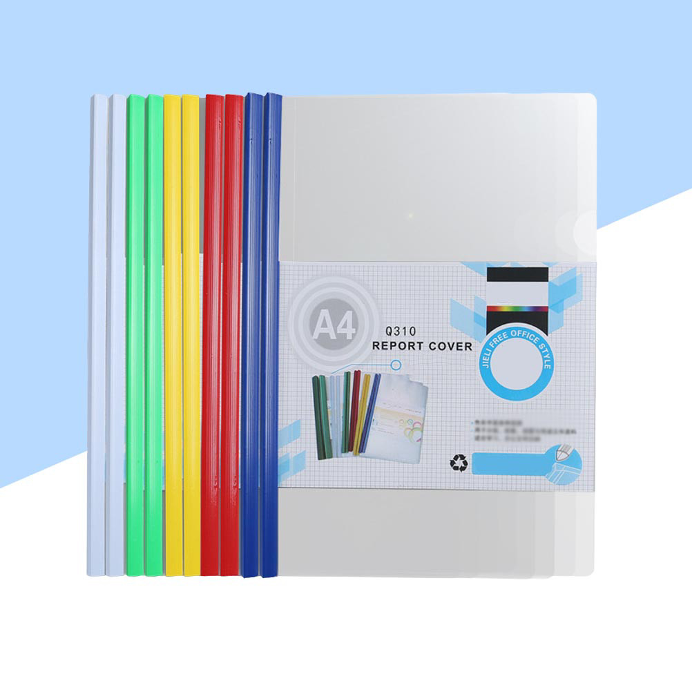 

10 Pcs Transparent Resume Cover A4 Paper Holder Folders Files Organizer Sliding Bar